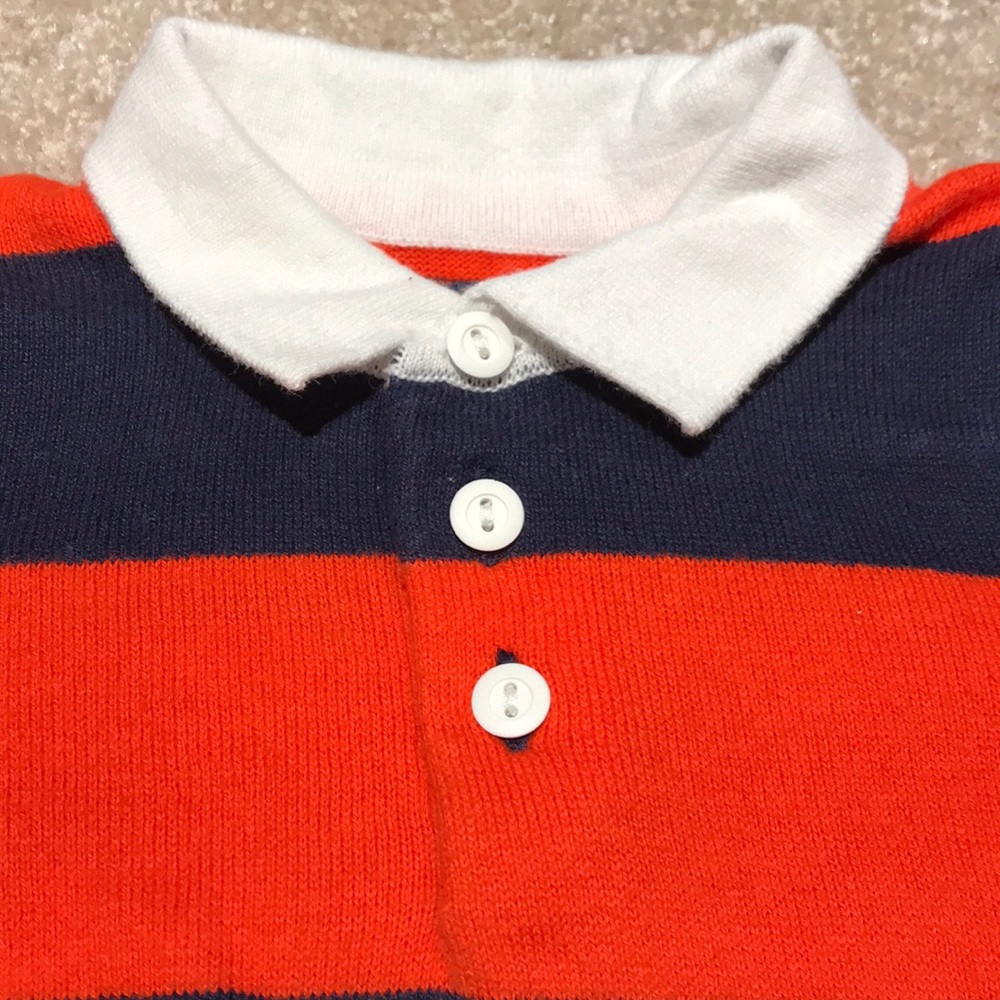 Baby Gap Sweater/knit one piece orange/blue 6-12mo - Picture 2 of 5